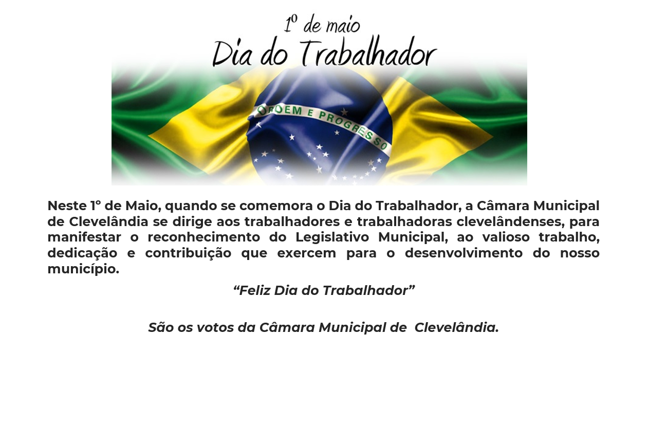 1º de Maio - Dia do Trabalhador